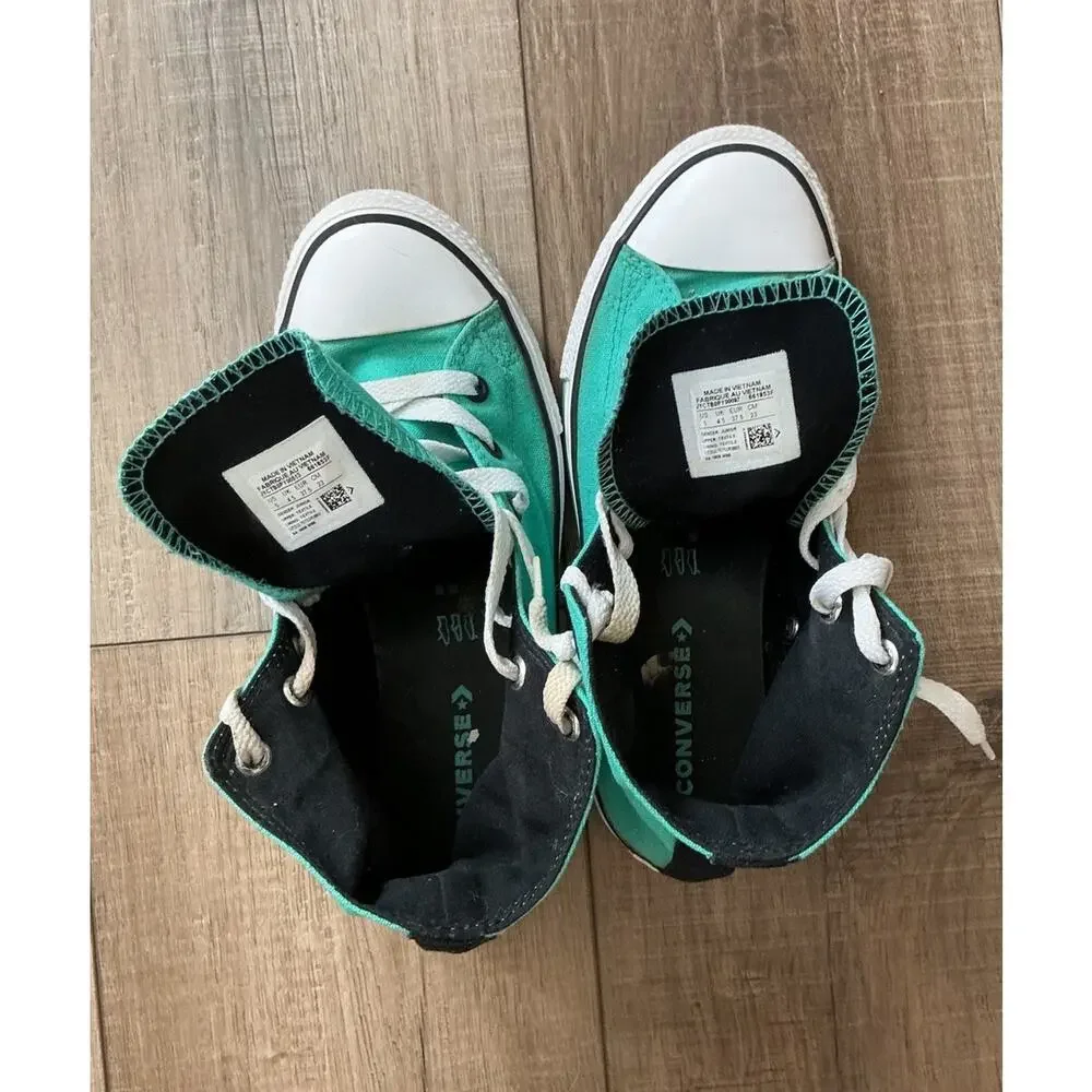 Chuck Taylor Converse All Star Hi Top Canvas Cyan Casual Sneakers Unisex Size 5